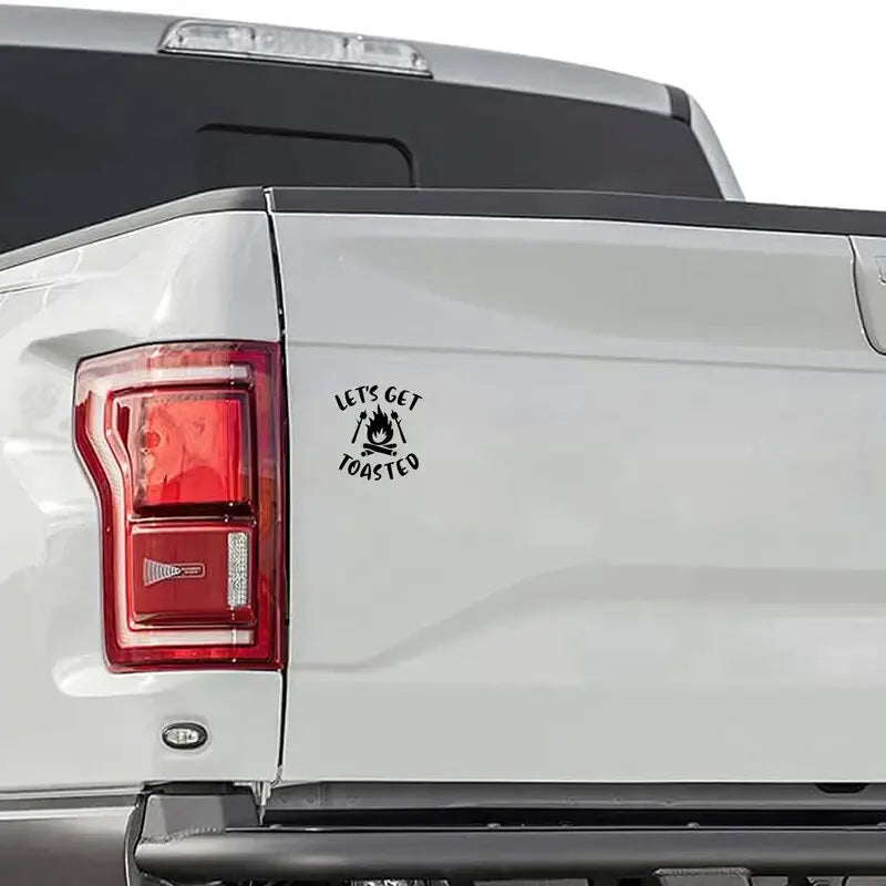 Let's Get Toasted Camping Life Black Vinyl Decal For Car Truck Window Camper (ONLINE ORDER ONLY)