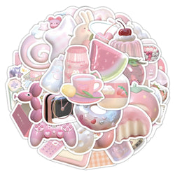3D Kawaii Pink Cartoon Stickers for Planner, Scrapbook, Phone, Laptop, Fridge (Online Order Only)