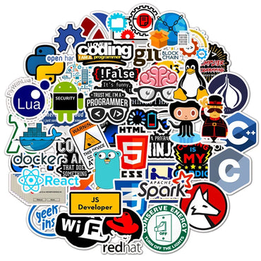 10/30/50PCS Kawaii programming Sticker Aesthetic PVC Stationery Children's Sketchbook Laptop Diary Scrapbook Supplies for Kids (ONLINE ORDER ONLY)