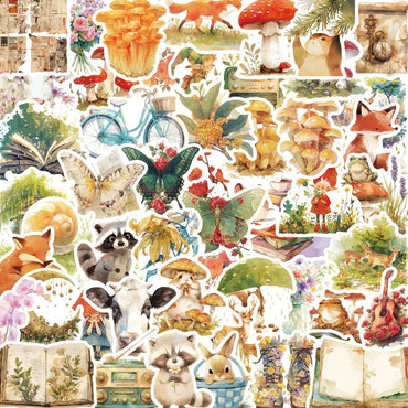 10/50pcs Vintage Cute Fairy Tale Animal World Graffiti Stickers Laptop Fridge Phone Diary Notebook Decoration Sticker Kids Toys (ONLINE ORDER ONLY)