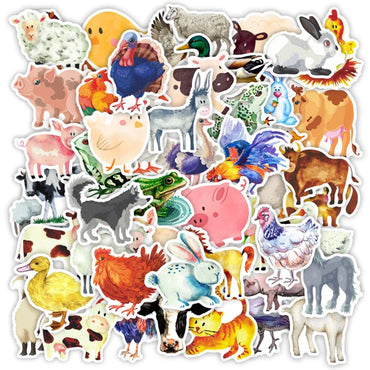 10/30/50PCS Kawaii Animal Toy Stickers DIY Cute Cartoon Decals Scrapbook Phone Luggage Guitar Laptop Car Waterproof Kids Sticker (ONLINE ORDER ONLY)