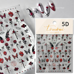 Baroque Angel Archery Wing Butterfly Retro Totem European Border Rose Flower Lace Chic Adhesive Nail Art Sticker Manicure Decals (ONLINE ORDER ONLY)