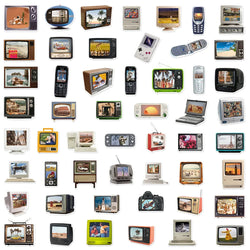 10/30/50pcs Retro Equipment  Phone CD Tape Computer Stickers Vintage Decals Laptop Motorcycle Luggage Car Waterproof Sticker Toy (ONLINE ORDER ONLY)