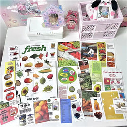 Korean Ins Adorable Pack Stickers Diary Handbook Decorative Aesthetic Craft Art Supplies Material Kawaii Stationery Sticker Gift (ONLINE ORDER ONLY)