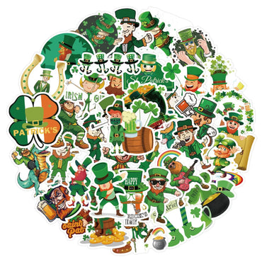 10/50Pcs St. Patrick S Day Stickers Country Ireland Holiday Aesthetic Green Cartoon DIY Toy Fridge Graffiti Decals Sticker (Online Order Only)