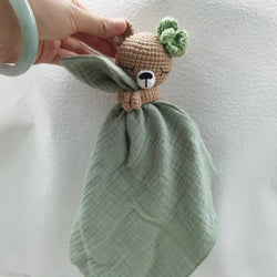 Baby Bib with Sleeping Animals Rattle (ONLINE ORDER ONLY)