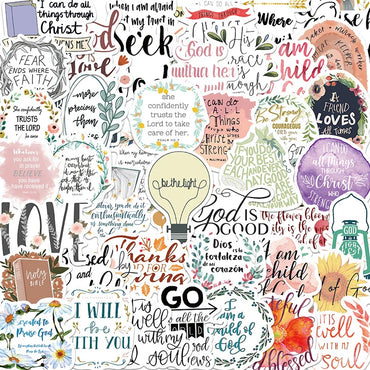 10/30/52PCS Jesus Bible Sticker Aesthetic Sketchbook PVC Laptop Diary Decoration Scrapbooking School Stationery Supply for Kids (Online Order Only)