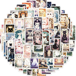 Cute Cat Tarot Card Stickers - Waterproof Anime Cartoon for Luggage, Guitar, Laptop (ONLINE ORDER ONLY)