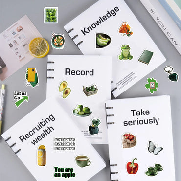 30Pcs Green Vegetables and Fruits Stickers Cute DIY Toy Gift Graffiti Decal Phone Luggage Laptop Scrapbook Waterproof Sticker (ONLINE ORDER ONLY)