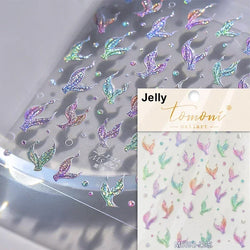 Winter Christmas Crystal Delicate Hexagon Romantic Laser Silver Chic Snowflakes Self Adhesive Nail Art Sticker 5D Manicure Decal (ONLINE ORDER ONLY)