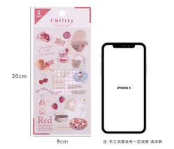 2pcs Japanese Cute Bear Strawberry Flower Landscaping Stickers Scrapbooking Junk Journal Planner Collage Material Stationery (ONLINE ORDER ONLY)