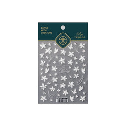 Pure White Lily Petals Flower Butterfly Branch Leaves Line Minimalist Self Adhesive Nail Art Decorations Sticker Manicure Decals (ONLINE ORDER ONLY)