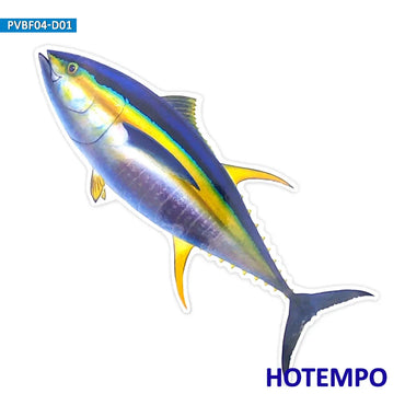 20cm 7.87inch Big Size Fish Yellowfin Tuna Waterproof Stickers for Laptop Luggage Skateboard Glass Fishing Box Boat Car Sticker (Online Order Only)