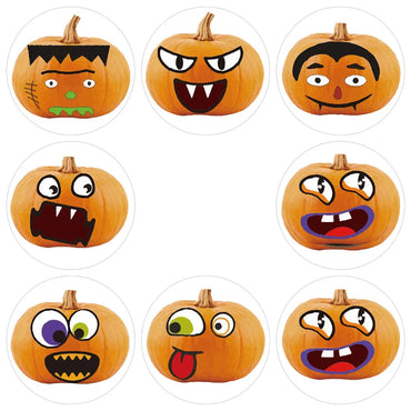 100-500pcs Happy Halloween Party Children Gift Toy Sealing Stickers 1in Pumpkin Pattern Carnival Holiday Decoration book Sticker (ONLINE ORDER ONLY)