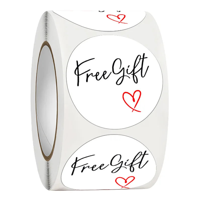 500/pcs Wholesale 5 Color Thank You Stickers Free Gift Gift Box Packaging Decorative Self-adhesive Label Stationarty (ONLINE ORDER ONLY)