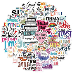 Inspirational Quote Stickers for Adults Teachers Laptop Water Bottle Suitcase Helmet Phone (Online Order Only)