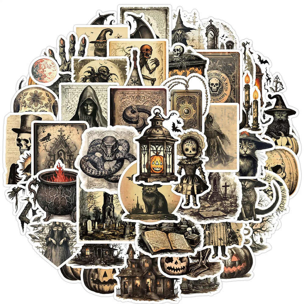 Horror Halloween Skull Stickers PVC Waterproof Skateboard Notebook Graffiti Toy (ONLINE ORDER ONLY)