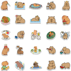 50pcs Cute Cartoon Animals Capybara Stickers Kids Gift For Laptop Luggage Phone Notebook Waterproof Graffiti Bicycle Decals (ONLINE ORDER ONLY)