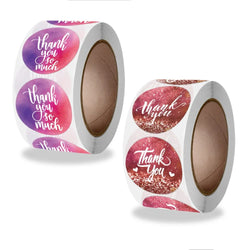 50-500pcThank-You Powder Sealed Sticker Holiday Party Decoration Label Stationery Sticker for Shop Business Package Gift Sticker (ONLINE ORDER ONLY)
