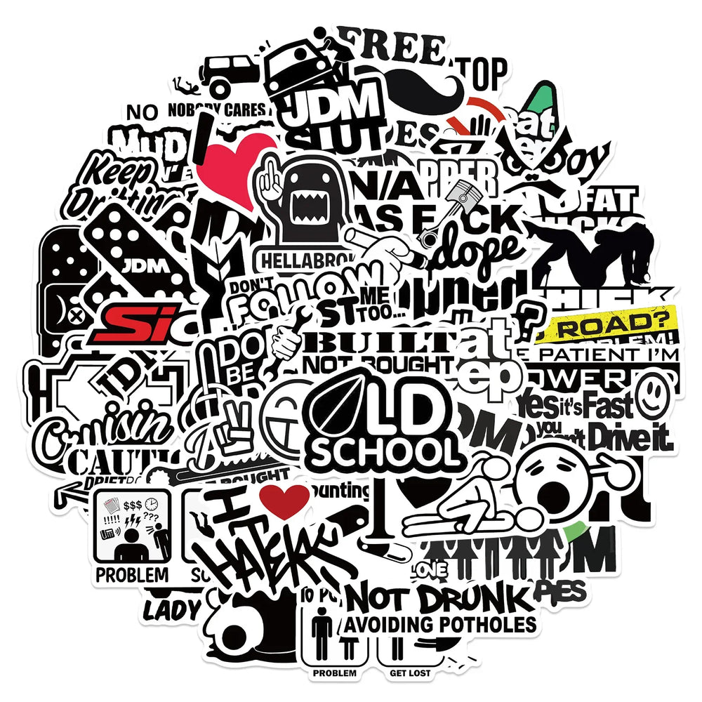 50PCS JDM Vinyl Stickers for Water Bottle, Laptop, Phone, Skateboard (ONLINE ORDER ONLY)