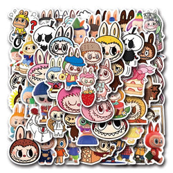 Labubu Cartoon Stickers Pack - Suitcase, Water Cup, Phone, Laptop, Car, Scooter, Fridge Decor (Online Order Only)