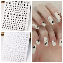 1PCS Sliver Stars Nails Stickers 3D Bronzing Laser White Cross Starlight Glossychic Y2K Stylish Adhesive Manicure Decorations *# (Online Order Only)