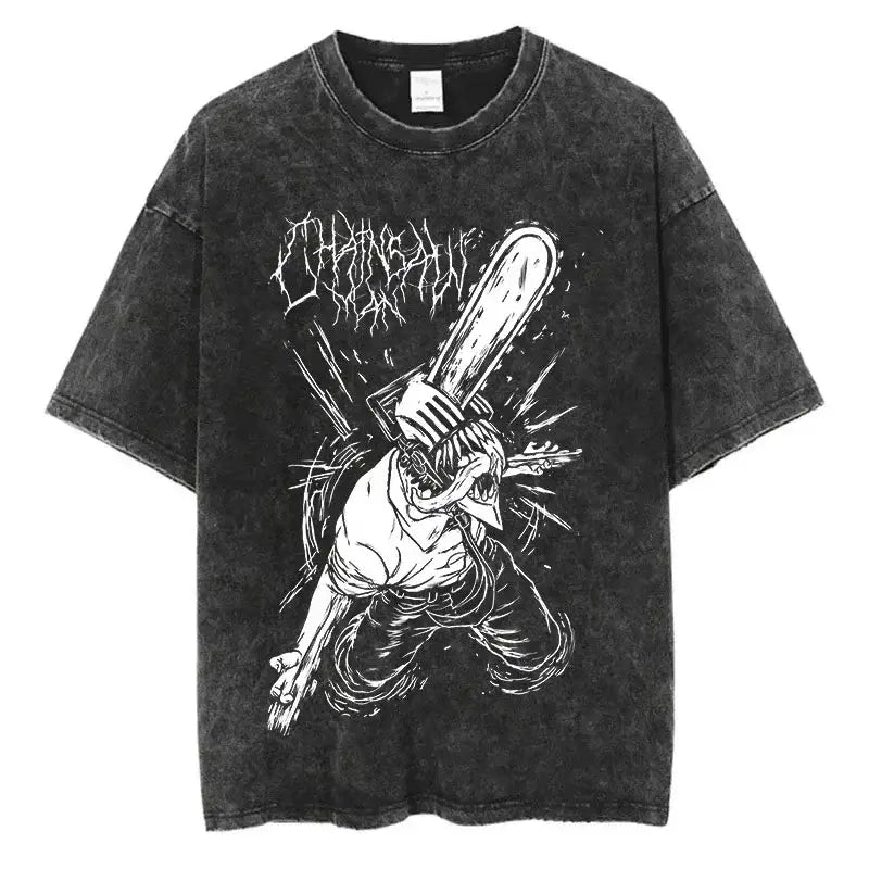 Chainsaw Man Vintage T-shirt Washed Cotton Tee (ONLINE ORDER ONLY)