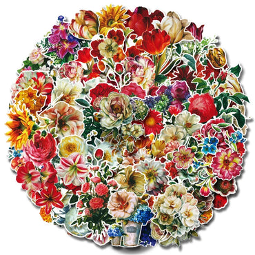 10/30/50pcs Vintage Flowers Decorative Journal Graffiti Stickers For Toys Luggage Laptop Ipad Gift Skateboard Stickers Wholesale (ONLINE ORDER ONLY)