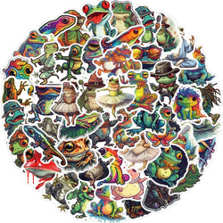 10/30/50pcs Cool Funny Psychedelic Frog Stickers Waterproof Decals Kids Toy Skateboard Laptop Motorcycle Car Decoration Sticker (ONLINE ORDER ONLY)