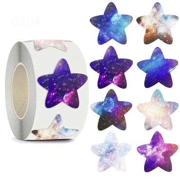 100-500pcs Laser Gold Foil Self-adhesive Star Stickers Reward Chart Decorative Toy Gifts Sticker Labels 1 Inch (ONLINE ORDER ONLY)