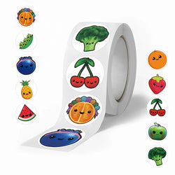 500pcs/roll Kids Stationery Stickers Birthday Party Back ground Fruits Balloon Happy Banner Refrigerator Vegetable Stickers Toys (Online Order Only)