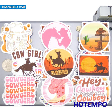 20/30/50Pieces, Cowgirl Stickers, USA Western Culture, Country Music, Retro Fashion, for DIY Creative Decoration, Sticker Toys (ONLINE ORDER ONLY)