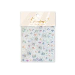 Sackful Starfish Goldfish Jellyfish Seahorse Bubbles Conch Ocean Whale Brocaded Carp Adhesive Nail Art Stickers Manicure Decals (ONLINE ORDER ONLY)