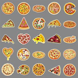 10/50Pcs Colorful Pizza Cartoon Food Personalized Children's Decoration Water Cup Luggage Phone Case Suitcase Waterproof Sticker (ONLINE ORDER ONLY)