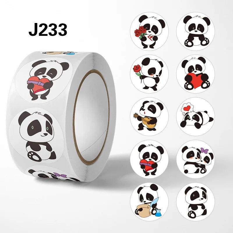 50-500pcs 1Inch Cartoon Cute Panda Sticker Children Reward Sticker Birthday/holiday Party Gift Packaging Sealing Decor Lables (ONLINE ORDER ONLY)
