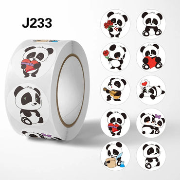 50-500pcs 1Inch Cartoon Cute Panda Sticker Children Reward Sticker Birthday/holiday Party Gift Packaging Sealing Decor Lables (ONLINE ORDER ONLY)