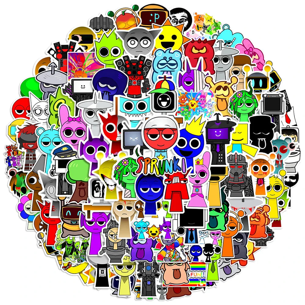 Anime Incredibox Stickers 10/30/50/100pcs Waterproof Laptop Phone Suitcase Skateboard Fridge Kids Toys (Online Order Only)