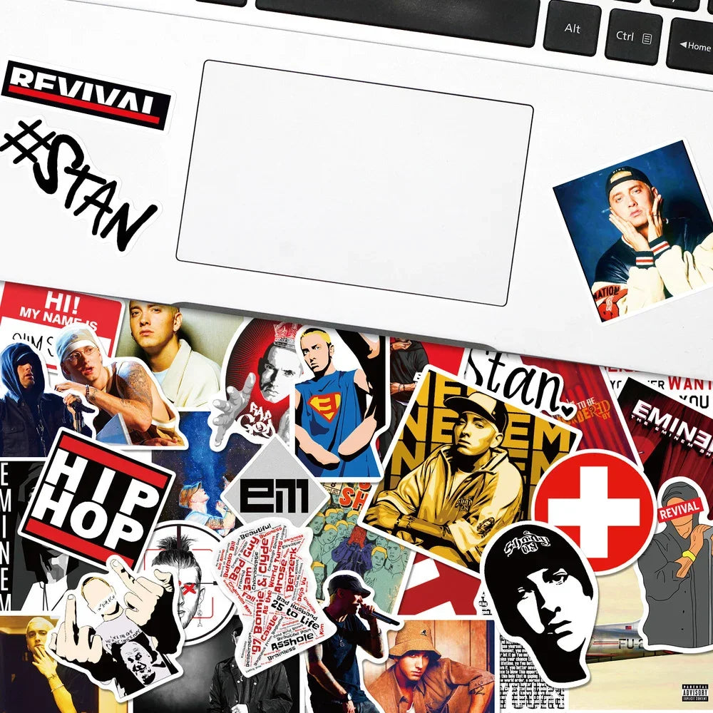 Eminem Hip Hop Stickers Pack - Laptop, Skateboard, Car, Waterproof Decals (Online Order Only)