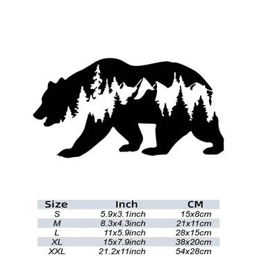 Creative Bear & woods Stickers，White and Black，For Cars, Trucks, Walls, Motorcycles & laptops (ONLINE ORDER ONLY)