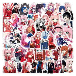 50pcs Darling in The Franxx Anime Stickers for Laptop, Phone, Car, Scooter, Suitcase, Water Bottle, Stationery, Refrigerator Decoration (Online Order Only)