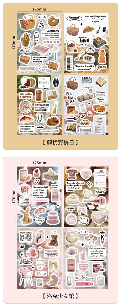 4 Sheets Ins Korean Magazine Planner Stickers Scrapbooking Journal Collage DIY Decoration Material Sticker Kawaii Stationery (Online Order Only)