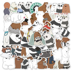 We Bare Bears Cartoon Stickers - Funny Animal Decals for Kids, Laptop, Phone, Guitar, Fridge (ONLINE ORDER ONLY)