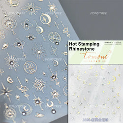 Sparkle Laser Silver Starburst Five-pointed Star Geometric Tiny Spot Romantic 5D Self Adhesive Nail Art Stickers Manicure Decals (ONLINE ORDER ONLY)