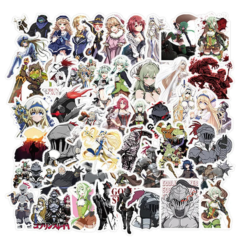 50pcs Goblin Slayer Stickers for Luggage, Stationery, Water Cup, Phone, Laptop, Scooter, Refrigerator (ONLINE ORDER ONLY)