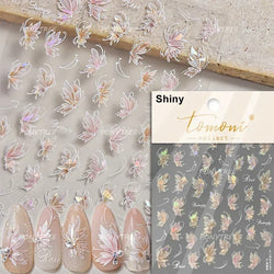 Charming Delicate Sapphire Color Blue Black Stroke Butterfly Jelly Relief Rhinestone Adhesive Nail Art Stickers Manicure Decals (Online Order Only)