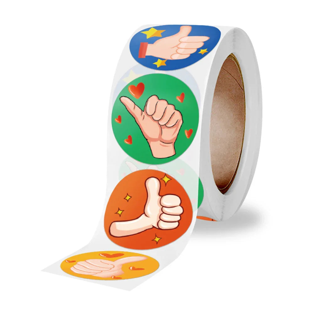 100-500pcs Encouragement Reward Stickers Thumbs Up Rewarded Kids School Kindergarten Children Scrapbook Stationery Sticker (ONLINE ORDER ONLY)