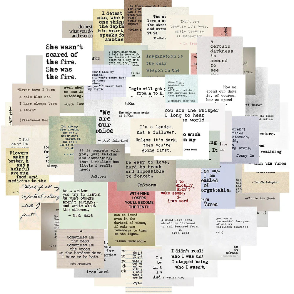 60pcs Retro Quotes Graffiti Stickers For Laptop Luggage Skateboard Phone Sticker Kids Toys Aesthetic Cartoon Decals (Online Order Only)