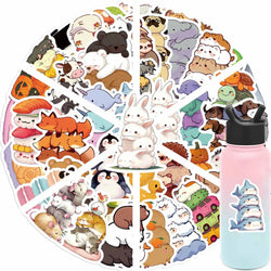 60pcs Cartoon Fun Animal Sticker Toy Skateboard Guitar Computer Refrigerator Desk Personality Graffiti Creative Decoration (ONLINE ORDER ONLY)