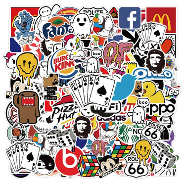 Cool Tide Logo Graffiti Stickers: 10/30/50PCS Waterproof Aesthetic for Skateboard, Phone, Bike, Car (ONLINE ORDER ONLY)