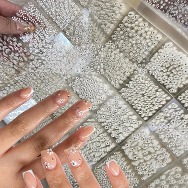 30 Sheets Cherry Blossom Nail Art Stickers White Flower Self-Adhesive Nail Decals with Assorted Floral Patterns for Manicuring * (Online Order Only)